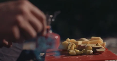 Backpacker Lighting Propane Stove 動画素材 105260936