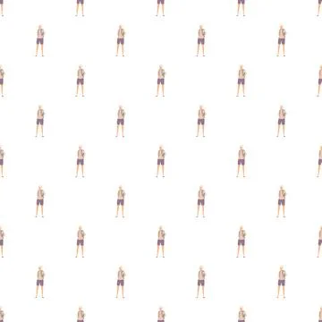 Backpacker traveler seamless pattern for adventure concepts Stock Illustration