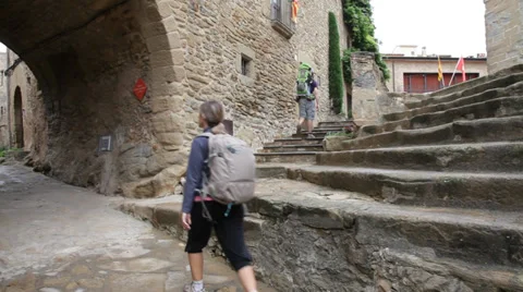 Backpackers hikers Stock Footage 36193816