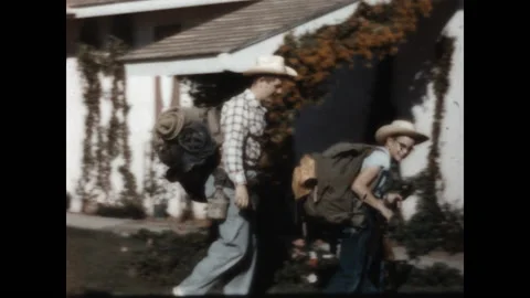 Backpacking Departure 1958 Stock Footage 145982018
