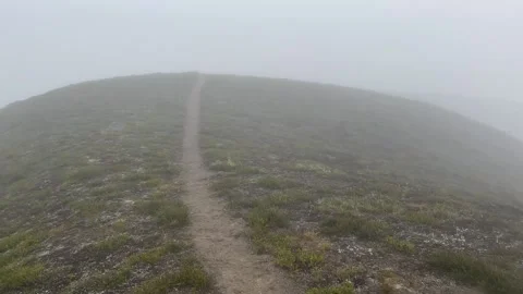 Backpacking in fog on High Pass in Glacier Peak Wilderness Stock Footage 221581794
