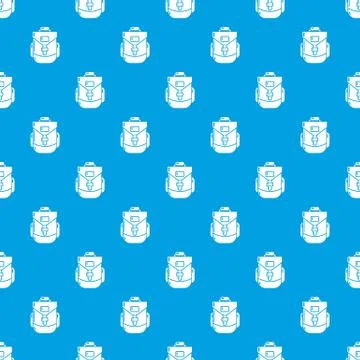 Backpacking pattern seamless blue Illustrazione stock
