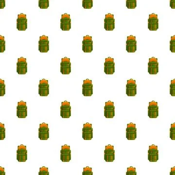 Backpacking travel bag seamless pattern background Stock Illustration