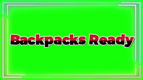 Backpacks Ready text on green screen. Animated typography for back to school Stock Footage 340251069