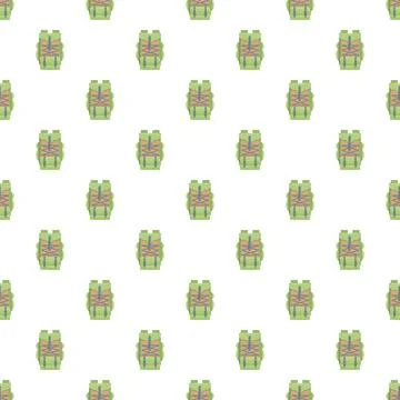 Backpacks seamless repeating pattern for adventure and travel Illustrazione stock