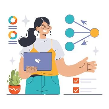 Backpropagation in AI concept. Flat vector illustration Stock Illustration