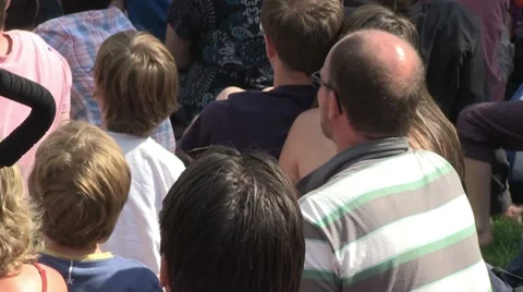 Backs on heads crowd 6201 Stock Footage 7909760