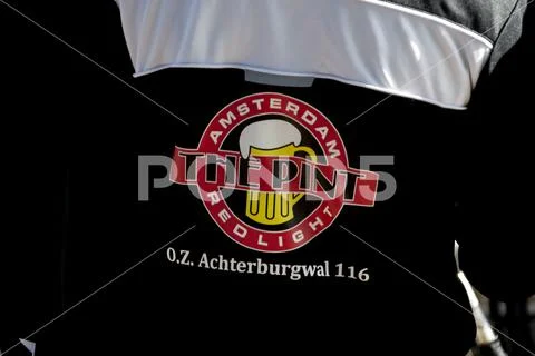 Backside Advertising Jacket The Pint At Amsterdam The Netherlands 2018 Stock Photos