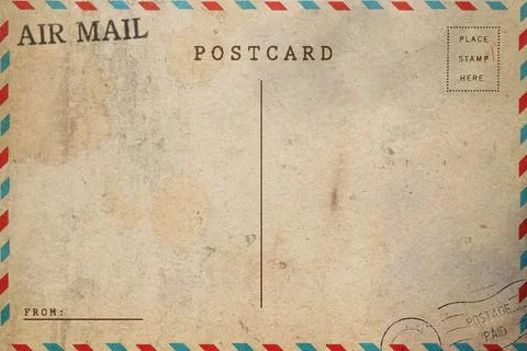 Backside of blank postcard with dirty stain Stock Illustration