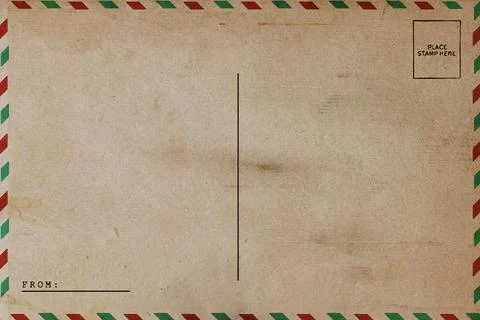 Backside of blank postcard with dirty stain Stock Illustration