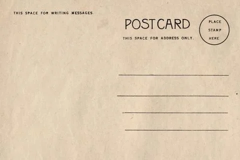 Backside of blank postcard with dirty stain Stock Photos
