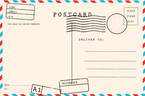 Backside of blank postcard with dirty stain Stock Photos
