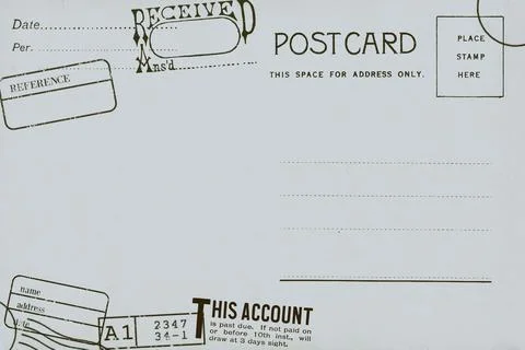Backside of blank postcard with dirty stain Foto stock