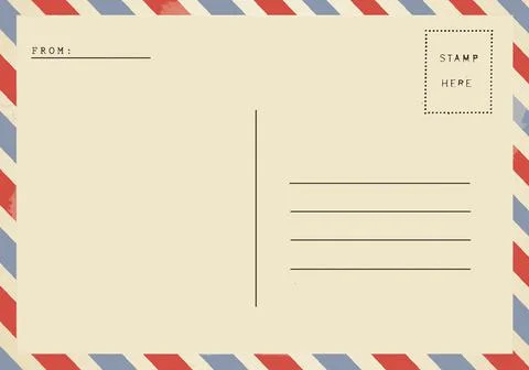 Backside of blank postcard with dirty stain Stock Photos