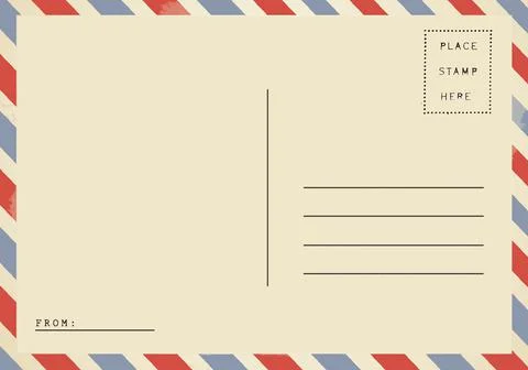 Backside of blank postcard with dirty stain Foto stock