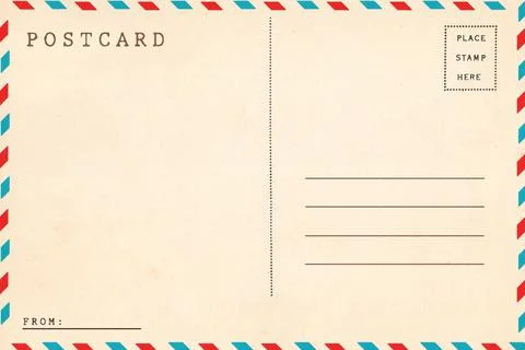 Backside of blank postcard with dirty stain Foto stock