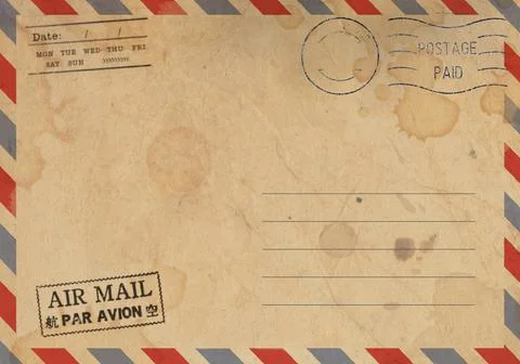 Backside of blank postcard with dirty stain Stock Photos