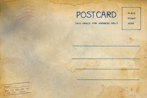 Backside of blank postcard with dirty stain Stock Photos