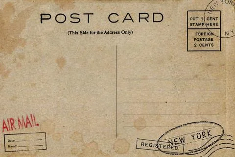 Backside of blank postcard with dirty stain Stock Photos
