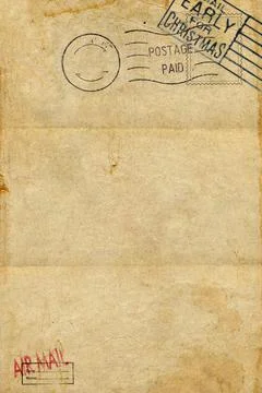 Backside of blank postcard with dirty stain Stock Photos