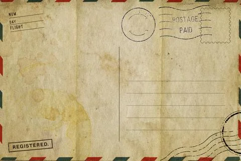 Backside of blank postcard with dirty stain Stock Photos