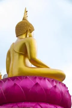 Backside of Buddha with sky at Ubonratchathani,Thailand. Foto stock