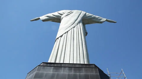 Backside of Cristo, christ statue Rio Stock Footage 37636962