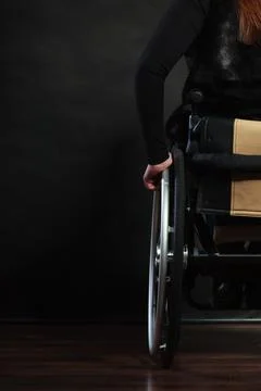 Backside of disabled person. Stock Photos