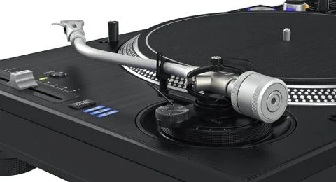 Backside dj mixer, ports, controllers, close view Stock Illustration