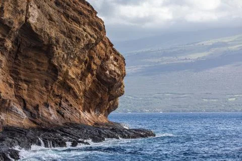 Backside of Molokini Crater Stock Photos