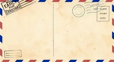 Backside of old postcard with dirty stain Stock Photos