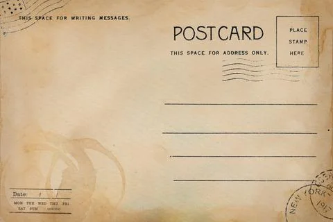 Backside of old postcard template Stock Photos