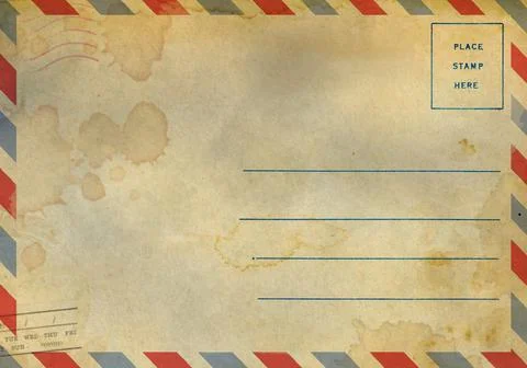 Backside of postcard with dirty stain Stock Photos