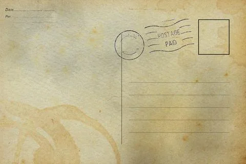 Backside of postcard with dirty stain Stock Photos