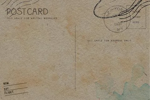Backside of postcard with dirty stain Foto stock