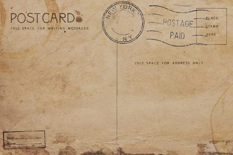 Backside of postcard with dirty stain Stock Photos