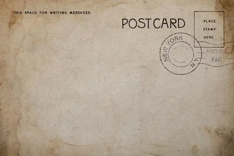 Backside of postcard with dirty stain Stock Photos