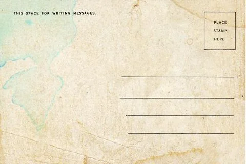 Backside of postcard with dirty stain Stock Photos