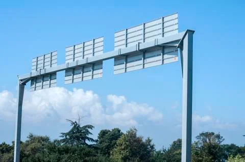 A backside of roadsign gantry Stock Photos
