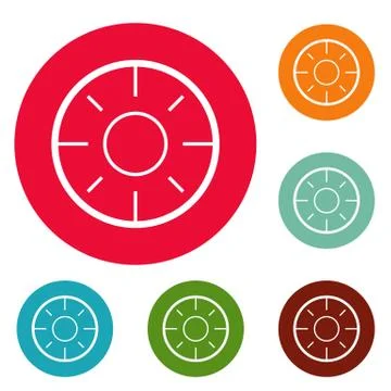 Backsight icons circle set vector Stock Illustration