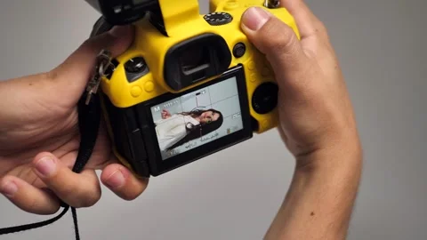 Backstage captured on camera display during studio shooting.camera display Stock Footage 244848476