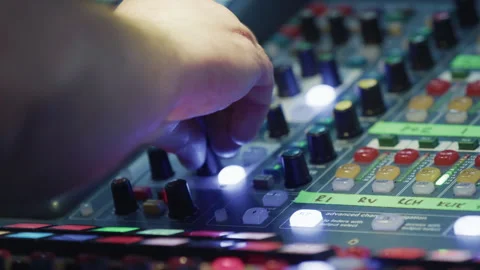 Backstage control room. Control panel with multiple buttons and switches Stock Footage 254958763