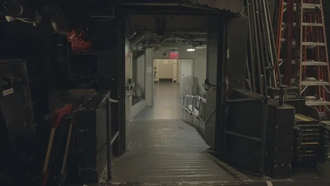 Backstage corridor at broadway, New York City Stock Footage