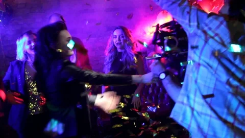 Backstage of Filming a Party Stock Footage 89879536