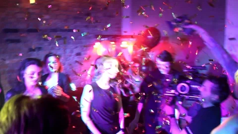 Backstage of Filming a Party Stockbeeldmateriaal 89879550
