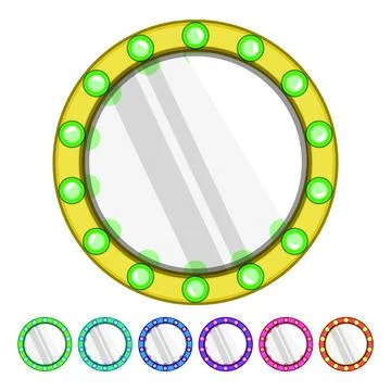 Backstage makeup mirror frame cartoon vector graphic Stock Illustration