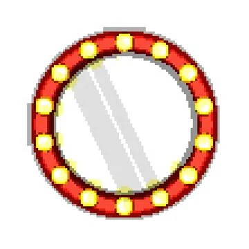 Backstage makeup mirror frame pixel art vector illustration Stock Illustration