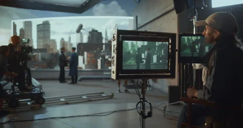 Backstage Movie Set Filming in Process 스톡 동영상 326452074