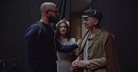 Backstage Rehearsal: Young Actors Prepare for a Performance in Costume Stock Footage 312079145