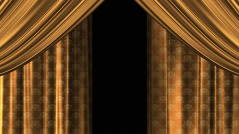 Backstage with a wedding pattern of hearts on the fabric. A golden swaying Stock Footage 146737635